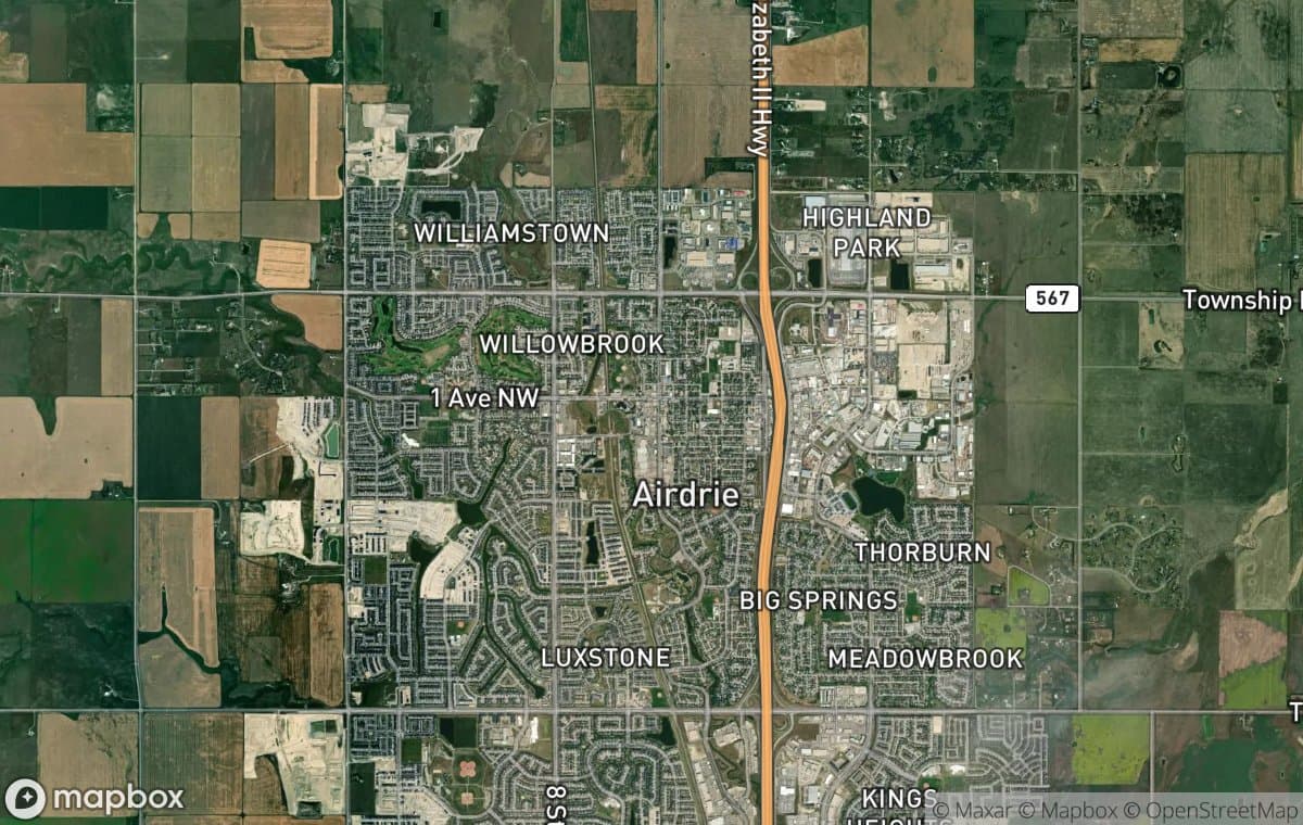 Airdrie aerial view