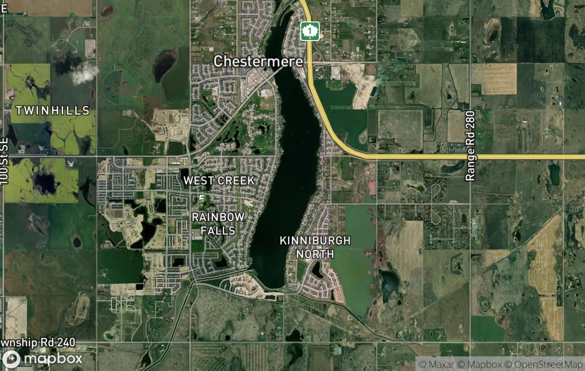 Chestermere aerial view