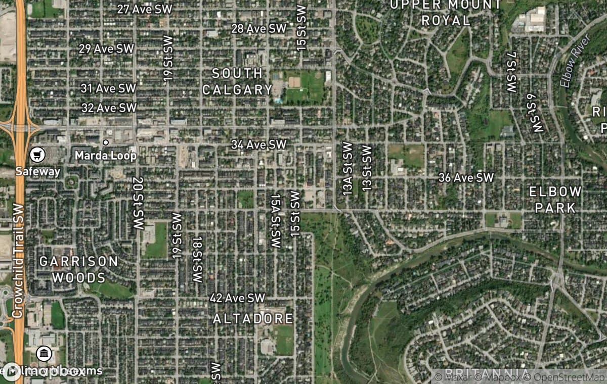 Elbow Park aerial view